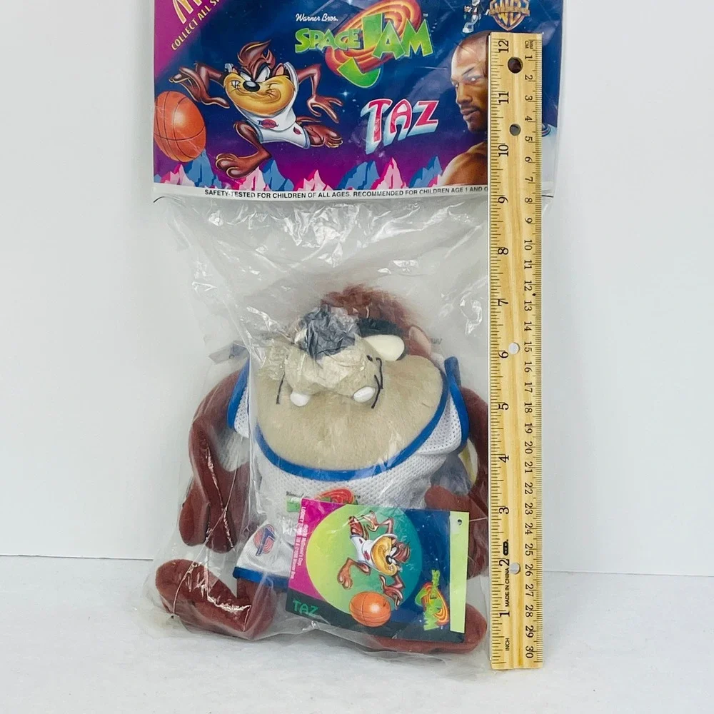Vintage 1996 McDonald's Space Jam Taz Plush Tune Squad Toy Sealed Michael Jordan